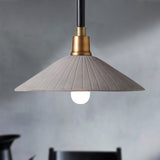Industrial Style Concrete Conic Pendant Lamp With Adjustable Cord - Grey