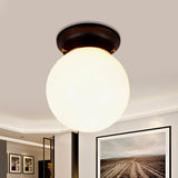 Industrial Black/Clear Glass Flush Mount Lighting Fixture 6/6.5 Wide