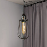 Adjustable Industrial Metal Pendant Light - Black Bulb Shaped Hanging Lamp 1 For Kitchen With Wire