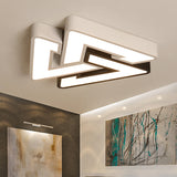 Modern Led Ceiling Lamp: Acrylic Triangle Design In Black & White