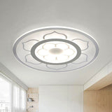 Modern Acrylic Lotus Flush Mount Lamp - Led Ceiling Light (8/16.5/20.5) In Warm Or White
