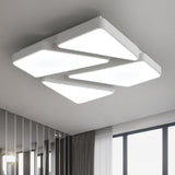 Modern Led Flush Mount Lighting: 25.5/37.5 W Acrylic Shade Black/White Square/Rectangular Ceiling