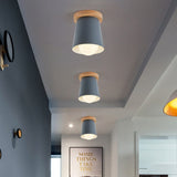 Contemporary Conical Ceiling Light Gray/White/Green - Metal Flush Mount For Bedroom