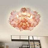 Art Deco Sinuous Flushmount Led Bedroom Light With Acrylic Shade