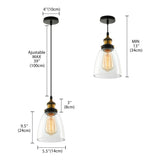 Industrial Cone Pendant Light In Bronze With Grey/Brown/Clear Glass - 1 5.5/7 Wide