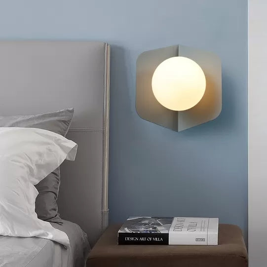 Macaron Loft Flush Mount Light: Orb Shade Frosted Glass 1-Bulb Ceiling Fixture For Hallway