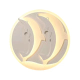 Kids Room Dolphin Led Flush Ceiling Light In White