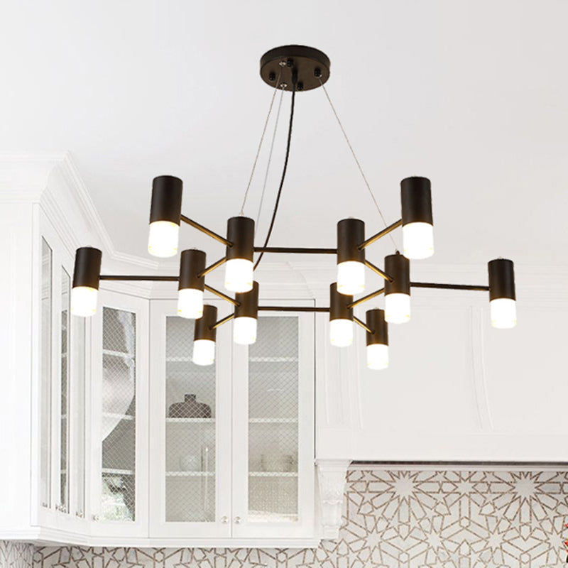 Black Metal Honeycomb Chandelier - Modern Hanging Light For Restaurant Or Cottage