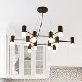 Black Metal Honeycomb Chandelier - Modern Hanging Light For Restaurant Or Cottage