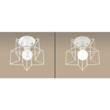 Contemporary White Wire Frame Ceiling Mount Light - Perfect For Living Rooms