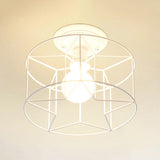 Contemporary White Wire Frame Ceiling Mount Light - Perfect For Living Rooms / C