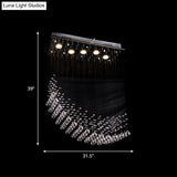 5-Bulb Nordic Satin Nickel Iron Flush Mount Ceiling Lamp With Crystal Drops