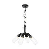 Elisa - Vintage Water Pipe Chandelier Pendant Light 2/3/4-Light Iron Led Hanging Ceiling Lamp In