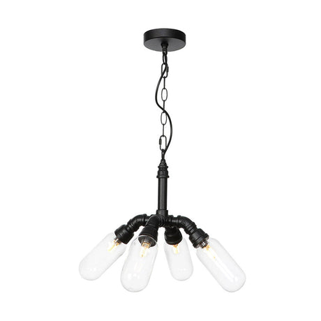 Elisa - Vintage Water Pipe Chandelier Pendant Light 2/3/4-Light Iron Led Hanging Ceiling Lamp In
