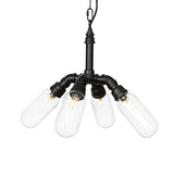 Elisa - Vintage Water Pipe Chandelier Pendant Light 2/3/4-Light Iron Led Hanging Ceiling Lamp In