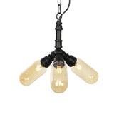 Laura - Antiqued 2/3/5 Heads Metal Hanging Light Black Finish Sputnik Pipe Bar Chandelier With