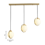 Modern Opal Glass Ball Suspension Pendant Lamp With 3 Heads In Gold