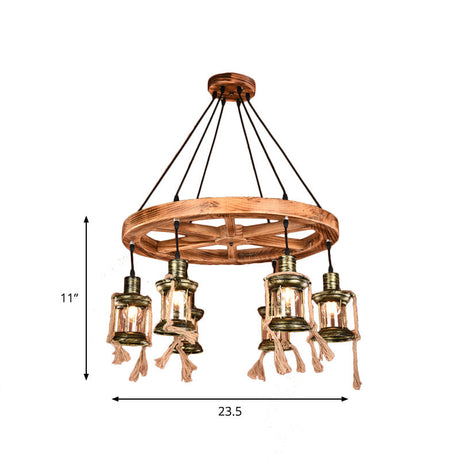 Coastal Bronze 6-Light Metal Chandelier Pendant For Living Room