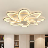 Modern Flower Flushmount Lighting - Acrylic 6/7/8-Light Ceiling Fixture For Bedroom Warm Or White