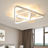 Modern White Led Triangle Flush Mount Ceiling Lamp - 17/21/25 Wide Acrylic Fixture In White/Warm