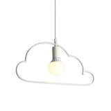 White Modernist Cloud Pendant Lamp - Metal 1-Bulb Bedside Ceiling Lighting Solution