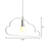 White Modernist Cloud Pendant Lamp - Metal 1-Bulb Bedside Ceiling Lighting Solution