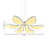 Contemporary Acrylic Chandelier Light - Flower Shape 6/8 Lights Led Hanging Ceiling Lamp