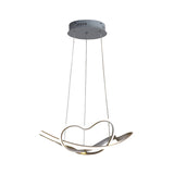 16/19.5 Wide Grey Twisted Chandelier Lamp - Modern Led Acrylic Hanging Light Kit In White/Warm