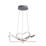 Modernist Led Hanging Light Kit - 16’/19.5’ Wide Grey Twisted Chandelier Lamp With Acrylic Leds