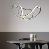 16/19.5 Wide Grey Twisted Chandelier Lamp - Modern Led Acrylic Hanging Light Kit In White/Warm /