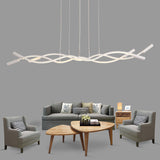 Modern White/Black Linear Chandelier With 3 Led Lights And Acrylic Fixture In White/Warm Light White