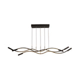 Modern White/Black Linear Chandelier With 3 Led Lights And Acrylic Fixture In White/Warm Light