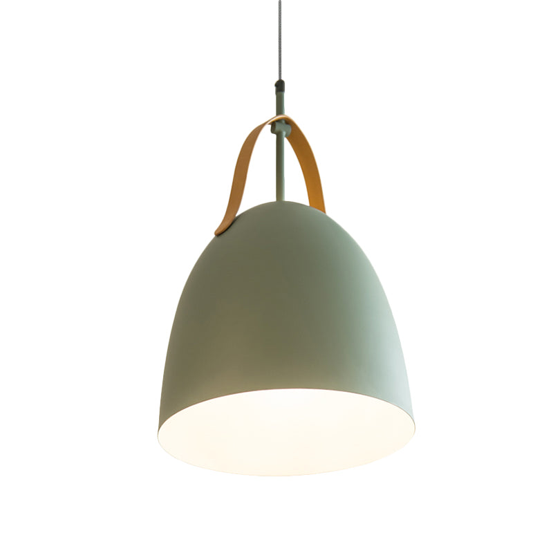 Modern Metallic Dome Down Ceiling Lamp - 1-Head Hanging Light For Living Room Green/White/Grey