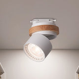 Adjustable Led Grey/Green/White Flush Mount: Modern Metallic Cylindrical Lighting In Macaron Style
