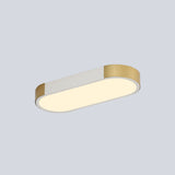 Modern Rectangular Corridor Led Ceiling Flush Mount - Metallic Flushmount Lighting In White/Gold Or