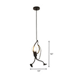 Industrial Iron Restaurant Pendant Light With Black Human Shape Design