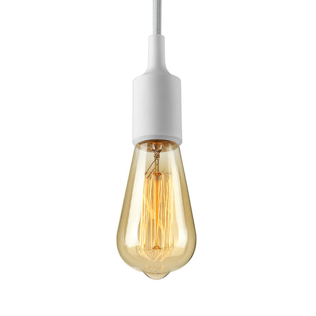 Industrial Silica Gel Pendant Ceiling Light With Adjustable Cord - Exposed Bulb Design For Dining