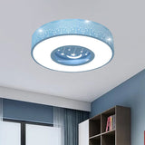 Hollow Led Flush Ceiling Light: Macaron Loft Metal Mount For Child Bedroom