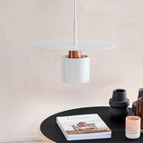 Copper Pendant Light - Modern Metal Cylindrical Design 8’/12’ Wide Hanging Lamp For Ceiling