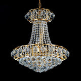 Contemporary Crystal Dome Chandelier - 10-Light Gold Ceiling Hanging Fixture