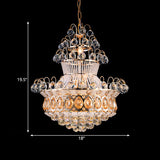 Modern Crystal Gourd Gold Chandelier - 10-Light Ceiling Fixture For Bedroom