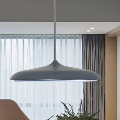 Modern Metal Pendant Light With White/Pink/Yellow Shade - 10/16 Diameter Warm/White Lighting