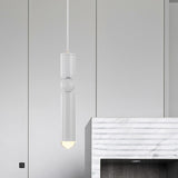 Modern Tube Hanging Light - Metal Black/White/Brass Led Suspension Pendant For Dining Room Warm