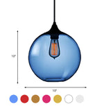 Simplicity Glass Globe Pendant Light - 1 Red/Brown/Clear