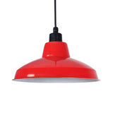 Retro Metallic Bowl Pendant Light - Polished Black/White Stylish Indoor Ceiling Fixture With Hanging
