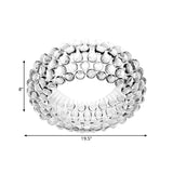Designer Clear Glass Led Bedroom Flush Ceiling Light Fixture - 14/19.5/25.5 Wide Bubble Lighting