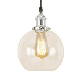 Vintage Clear Glass Globe Pendant Light For Dining Room - 1 Hanging Ceiling In Brass/Copper/Rust
