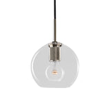 Modernist Pendant Lamp: Black/Brass/Chrome Triangle/Round Design With Clear Glass Ceiling Fixture -