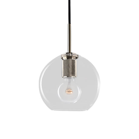 Modernist Pendant Lamp: Black/Brass/Chrome Triangle/Round Design With Clear Glass Ceiling Fixture -