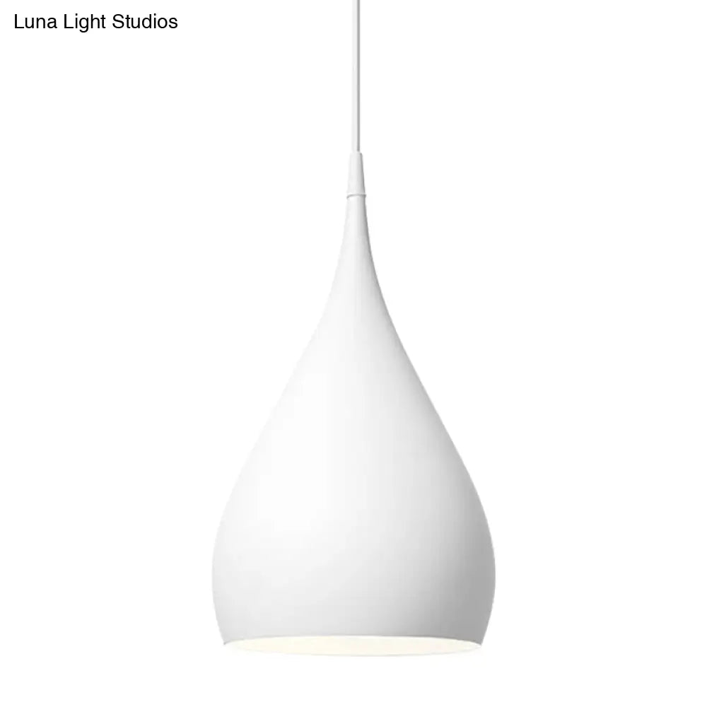 6.5/10 Teardrop Pendant Light - Modern Metal 1 Black/White/Red